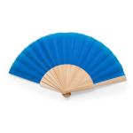Éventail de couleurs avec tissu en polyester et tiges en bois couleur bleu roi deuxième vue