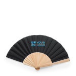 Éventail de couleurs avec tissu en polyester et tiges en bois vue principale