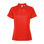 Polo pour femme en polyester recyclé 125 g/m² Roly Direct Tormo couleur rouge deuxième vue