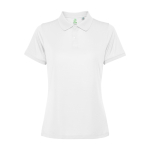 Polo pour femme en polyester recyclé 125 g/m² Roly Direct Tormo couleur blanc deuxième vue