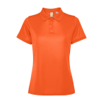 Polo pour femme en polyester recyclé 125 g/m² Roly Direct Tormo couleur orange foncé deuxième vue