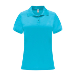 Polo technique en polyester pour femme 150 g/m² Roly Direct Monzha couleur turquoise deuxième vue