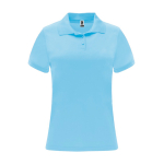 Polo technique en polyester pour femme 150 g/m² Roly Direct Monzha couleur bleu ciel deuxième vue