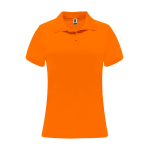 Polo technique en polyester pour femme 150 g/m² Roly Direct Monzha couleur orange fluorescent deuxième vue