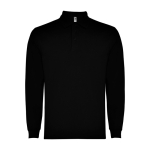 Polo à manches longues 220 g/m² Roly Direct Carpe couleur noir deuxième vue
