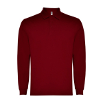 Polo à manches longues 220 g/m² Roly Direct Carpe couleur grenat deuxième vue
