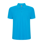 Polo en tissu piqué 220 g/m² Roly Direct Pegaso Premium couleur turquoise deuxième vue
