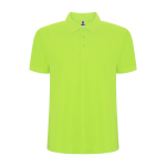 Polo en tissu piqué 220 g/m² Roly Direct Pegaso Premium couleur vert fluorescent deuxième vue