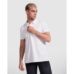 Polo à manches courtes en coton bio 210 g/m² Roly Direct Prince couleur blanc première vue d'usage
