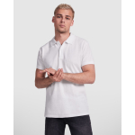 Polo à manches courtes en coton bio 210 g/m² Roly Direct Prince couleur blanc quatrième vue d'usage
