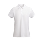 Polo pour femme en coton organique 210 g/m² Roly Direct Prince couleur blanc deuxième vue