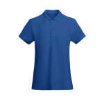 Polo pour femme en coton organique 210 g/m² Roly Direct Prince couleur bleu roi deuxième vue