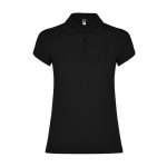 Polo en coton piqué pour femme 200 g/m² Roly Direct Star couleur noir deuxième vue