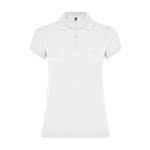 Polo en coton piqué pour femme 200 g/m² Roly Direct Star couleur blanc deuxième vue