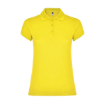 Polo en coton piqué pour femme 200 g/m² Roly Direct Star couleur jaune deuxième vue