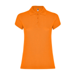 Polo en coton piqué pour femme 200 g/m² Roly Direct Star couleur orange deuxième vue