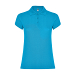 Polo en coton piqué pour femme 200 g/m² Roly Direct Star couleur turquoise deuxième vue