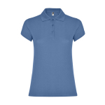 Polo en coton piqué pour femme 200 g/m² Roly Direct Star couleur bleu riviera deuxième vue