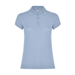 Polo en coton piqué pour femme 200 g/m² Roly Direct Star couleur bleu délavé deuxième vue