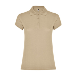 Polo en coton piqué pour femme 200 g/m² Roly Direct Star couleur sable deuxième vue