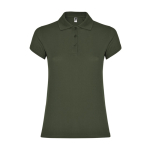 Polo en coton piqué pour femme 200 g/m² Roly Direct Star couleur vert foncé deuxième vue
