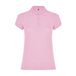 Polo en coton piqué pour femme 200 g/m² Roly Direct Star couleur rose clair  deuxième vue