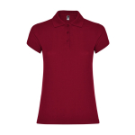 Polo en coton piqué pour femme 200 g/m² Roly Direct Star couleur grenat deuxième vue