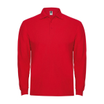 Polo en coton à manches longues 220 g/m² Roly Direct Estrella couleur rouge deuxième vue
