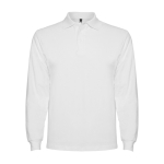 Polo en coton à manches longues 220 g/m² Roly Direct Estrella couleur blanc deuxième vue