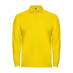 Polo en coton à manches longues 220 g/m² Roly Direct Estrella couleur jaune deuxième vue
