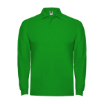 Polo en coton à manches longues 220 g/m² Roly Direct Estrella couleur vert forêt deuxième vue