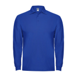 Polo en coton à manches longues 220 g/m² Roly Direct Estrella couleur bleu roi deuxième vue