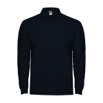 Polo en coton à manches longues 220 g/m² Roly Direct Estrella couleur bleu marine deuxième vue