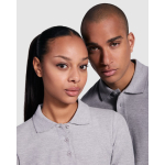 Polo en coton à manches longues 220 g/m² Roly Direct Estrella couleur bleu marine vue détaillée 3