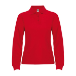 Polo femme à manches longues 220 g/m² Roly Direct Estrella couleur rouge deuxième vue