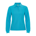 Polo femme à manches longues 220 g/m² Roly Direct Estrella couleur turquoise deuxième vue