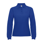 Polo femme à manches longues 220 g/m² Roly Direct Estrella couleur bleu roi deuxième vue