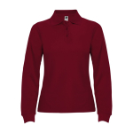 Polo femme à manches longues 220 g/m² Roly Direct Estrella couleur grenat deuxième vue