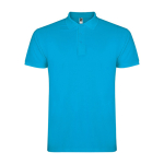 Polo pour homme en coton piqué 200 g/m² Roly Direct Star couleur turquoise deuxième vue