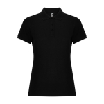 Polo en coton et polyester pour femme Roly Direct Pegaso Premium couleur noir deuxième vue