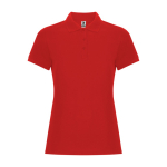 Polo en coton et polyester pour femme Roly Direct Pegaso Premium couleur rouge deuxième vue
