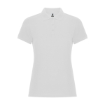 Polo en coton et polyester pour femme Roly Direct Pegaso Premium couleur blanc deuxième vue