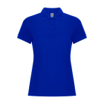 Polo en coton et polyester pour femme Roly Direct Pegaso Premium couleur bleu roi deuxième vue
