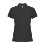 Polo en coton et polyester pour femme Roly Direct Pegaso Premium couleur gris taupe deuxième vue