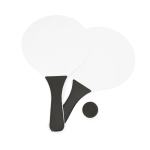 Set de tennis de plage avec 2 raquettes en bois et 1 balle couleur noir deuxième vue