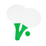 Set de tennis de plage avec 2 raquettes en bois et 1 balle couleur vert pastel deuxième vue