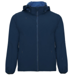 Softshell 2 couches avec capuche et poches zippées Roly Direct Siberia couleur bleu marine première vue d'usage