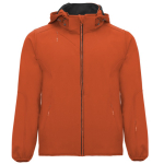 Softshell 2 couches avec capuche et poches zippées Roly Direct Siberia couleur orange foncé première vue d'usage