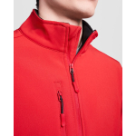 Veste softshell à 2 couches 300 g/m² Roly Direct Nebraska couleur rouge vue détaillée 2