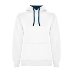 Sweat-shirt slim fit pour femme 280 g/m² Roly Direct Urban couleur blanc/bleu deuxième vue